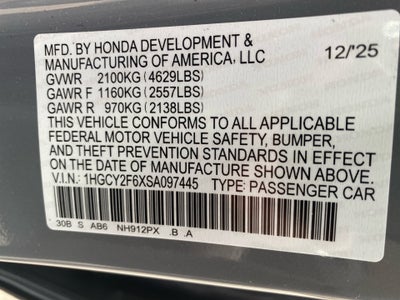 2025 Honda Accord Hybrid EX-L