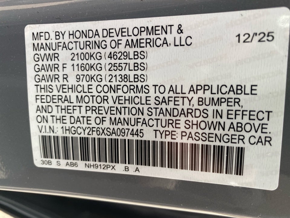 2025 Honda Accord Hybrid EX-L