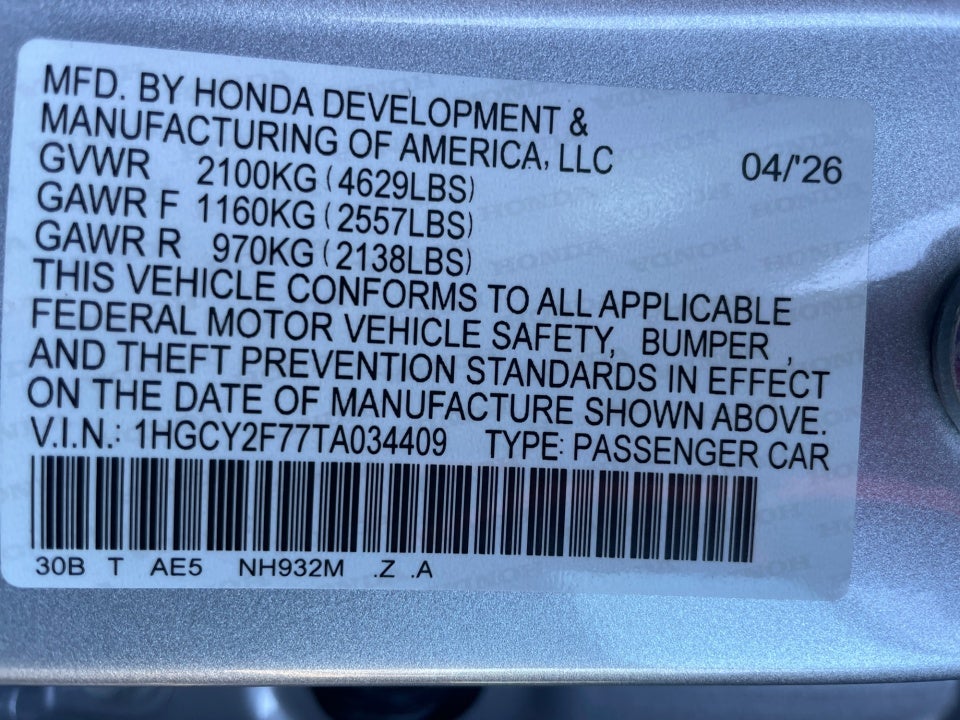 2026 Honda Accord Hybrid Sport-L