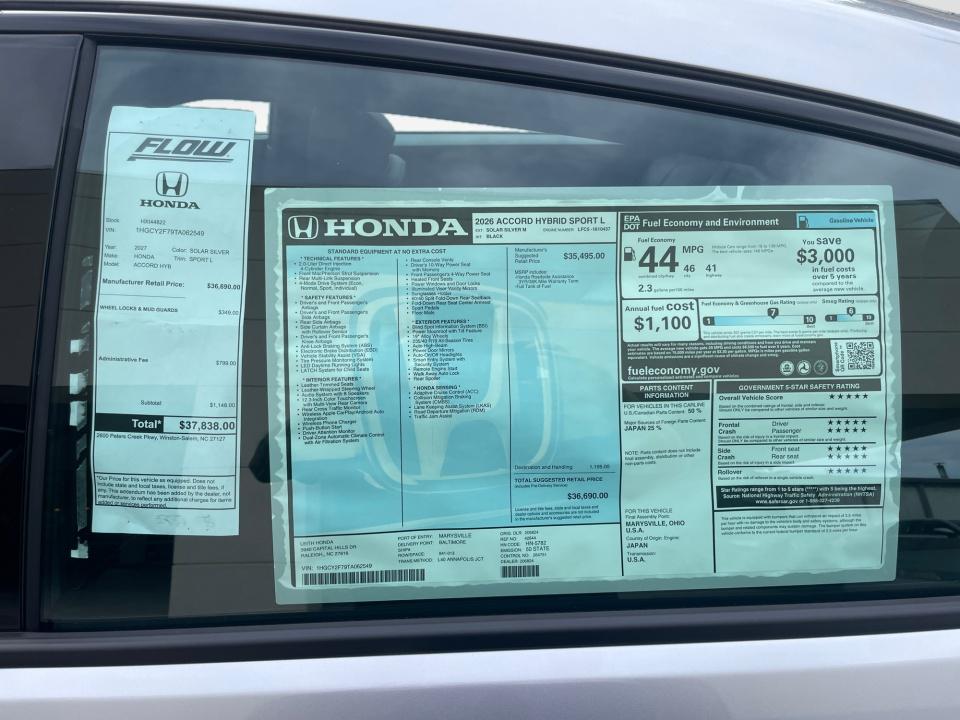 2026 Honda Accord Hybrid Sport-L