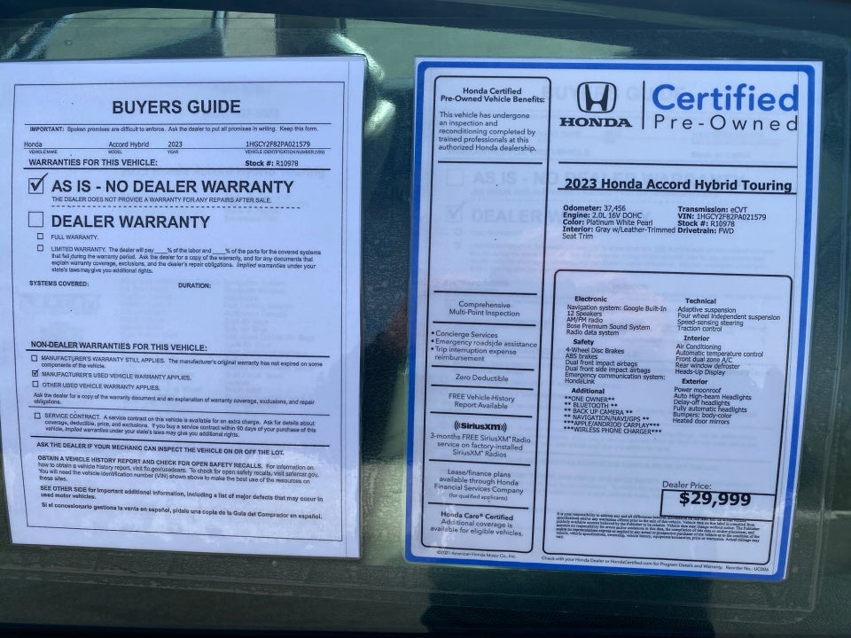2023 Honda Accord Hybrid Touring