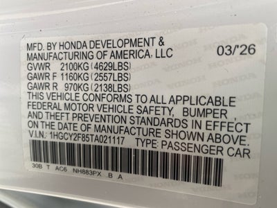 2026 Honda Accord Hybrid Touring