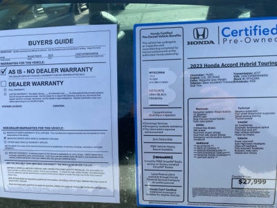 2023 Honda Accord Hybrid Touring