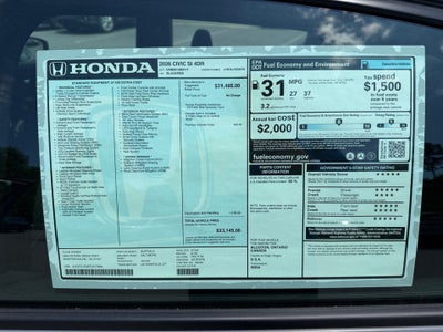 2026 Honda Civic Si Sedan