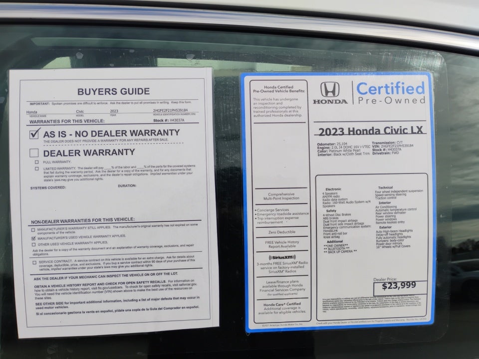 2023 Honda Civic Sedan LX
