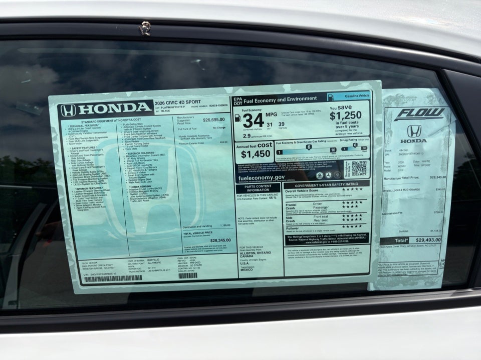 2026 Honda Civic Sedan Sport