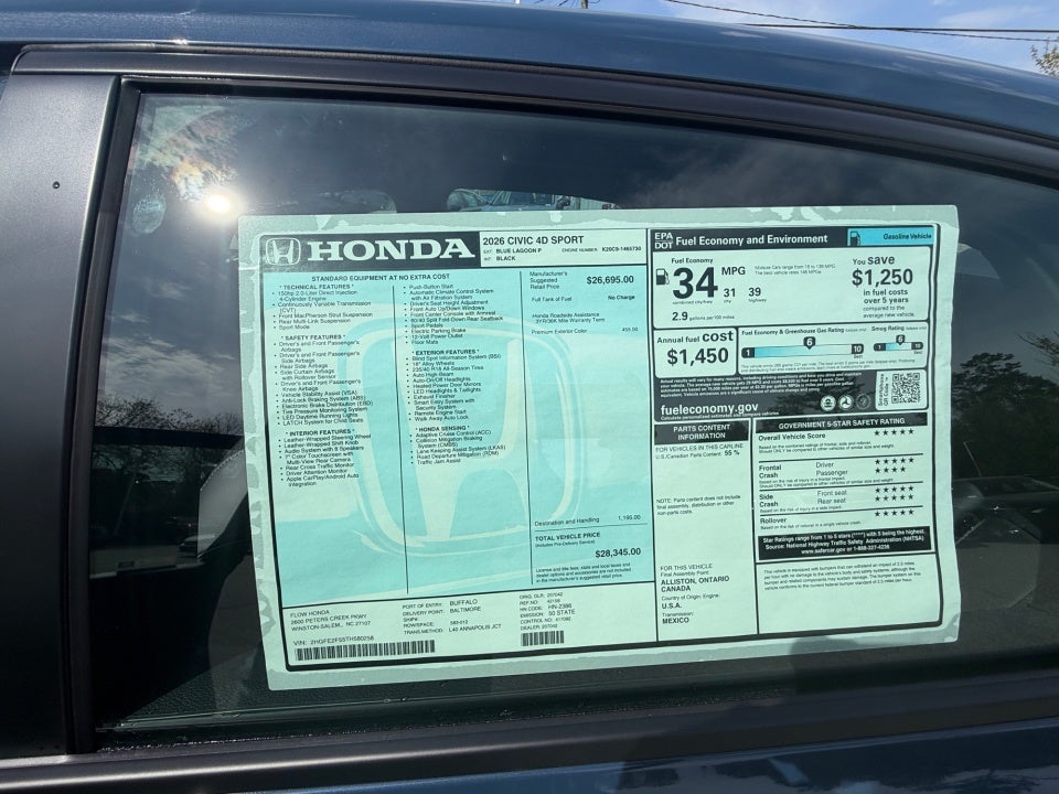 2026 Honda Civic Sedan Sport