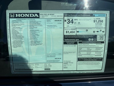 2026 Honda Civic Sedan Sport