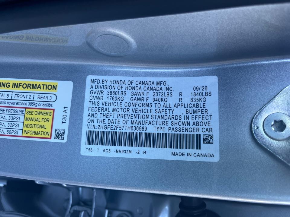 2026 Honda Civic Sedan Sport