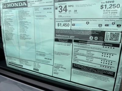 2026 Honda Civic Sedan Sport