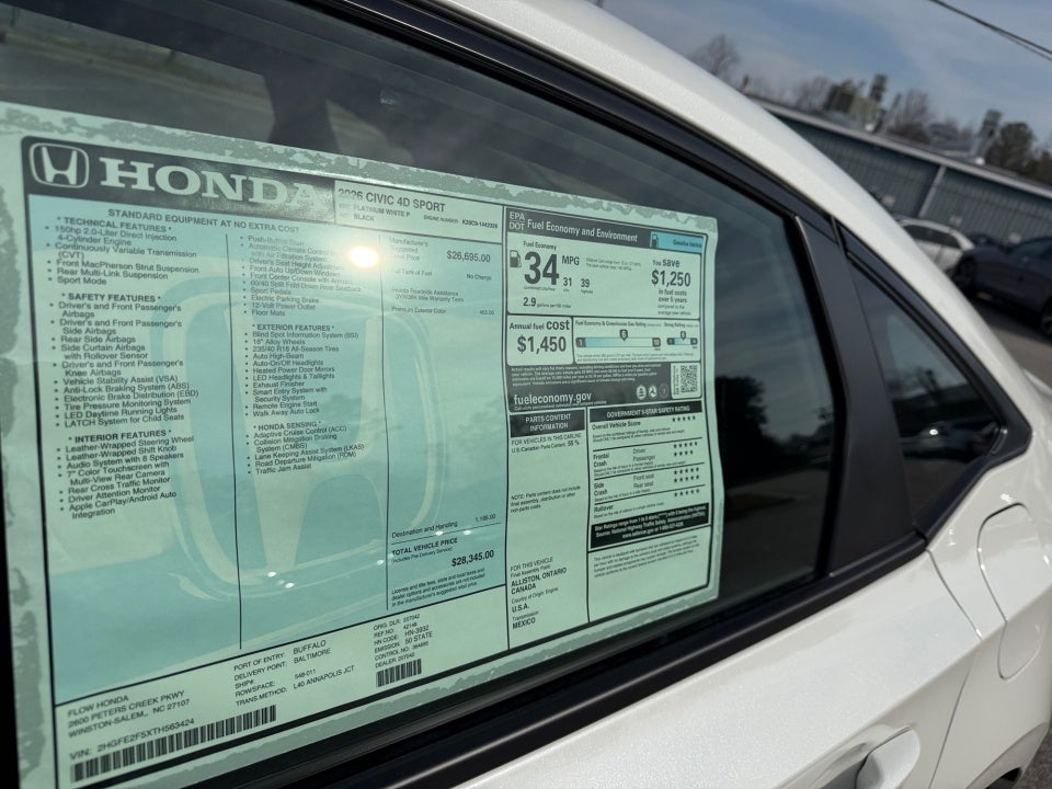 2026 Honda Civic Sedan Sport