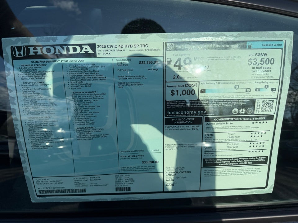2026 Honda Civic Hybrid Sport