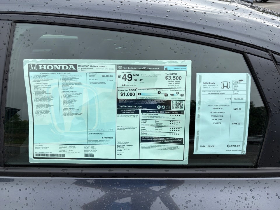 2026 Honda Civic Hybrid Sport