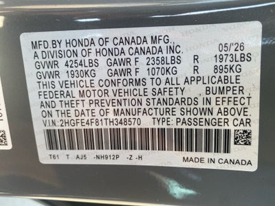 2026 Honda Civic Hybrid Sport Touring