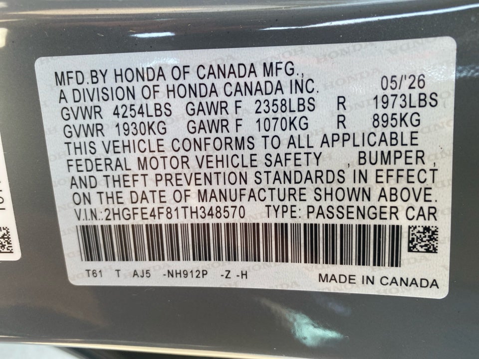2026 Honda Civic Hybrid Sport Touring