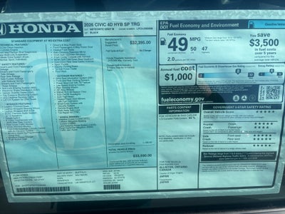 2026 Honda Civic Hybrid Sport