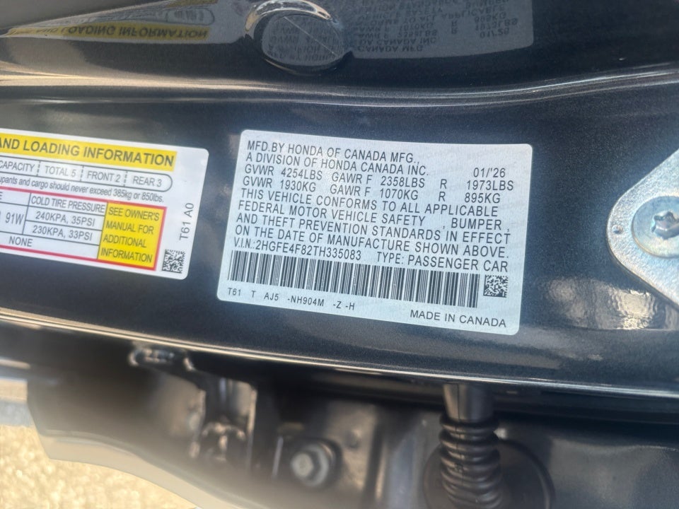 2026 Honda Civic Hybrid Sport