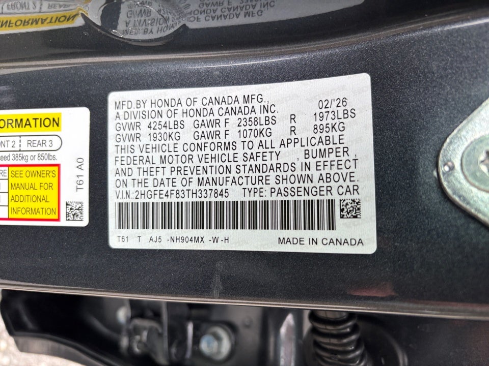 2026 Honda Civic Hybrid Sport