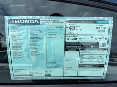 2026 Honda Civic Hybrid Sport