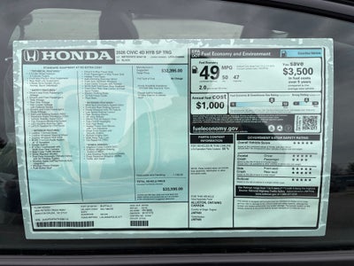 2026 Honda Civic Hybrid Sport