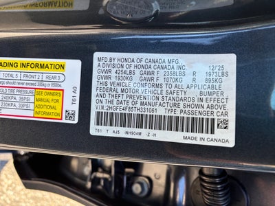 2026 Honda Civic Hybrid Sport