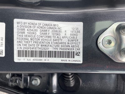 2026 Honda Civic Hybrid Sport