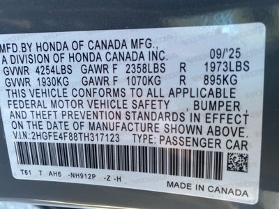 2026 Honda Civic Hybrid Sport