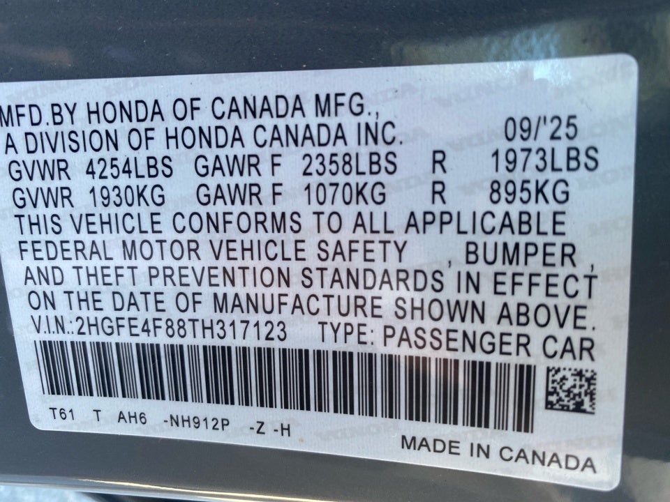 2026 Honda Civic Hybrid Sport