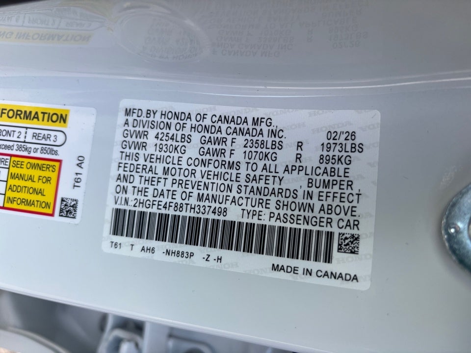 2026 Honda Civic Hybrid Sport