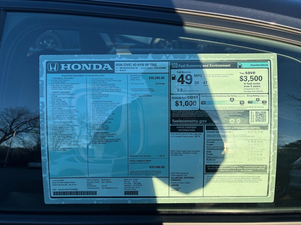 2026 Honda Civic Hybrid Sport