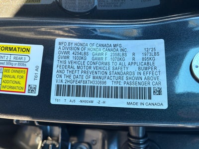 2026 Honda Civic Hybrid Sport