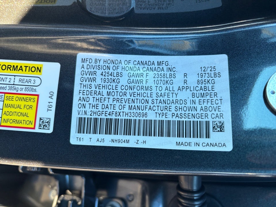 2026 Honda Civic Hybrid Sport