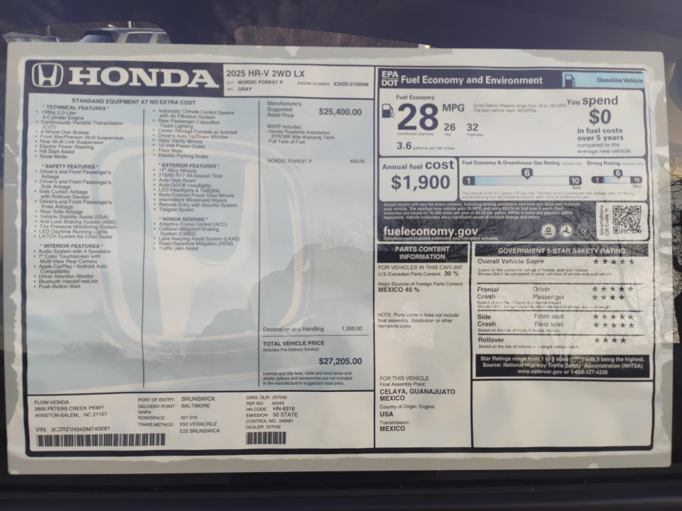 2025 Honda HR-V LX