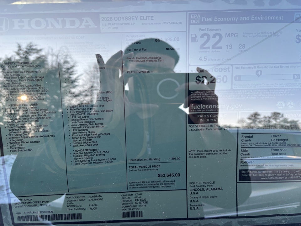 2026 Honda Odyssey Elite