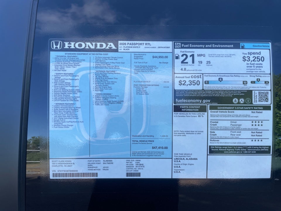 2026 Honda Passport AWD RTL