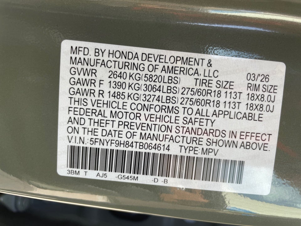 2026 Honda Passport AWD TrailSport Elite Blackout