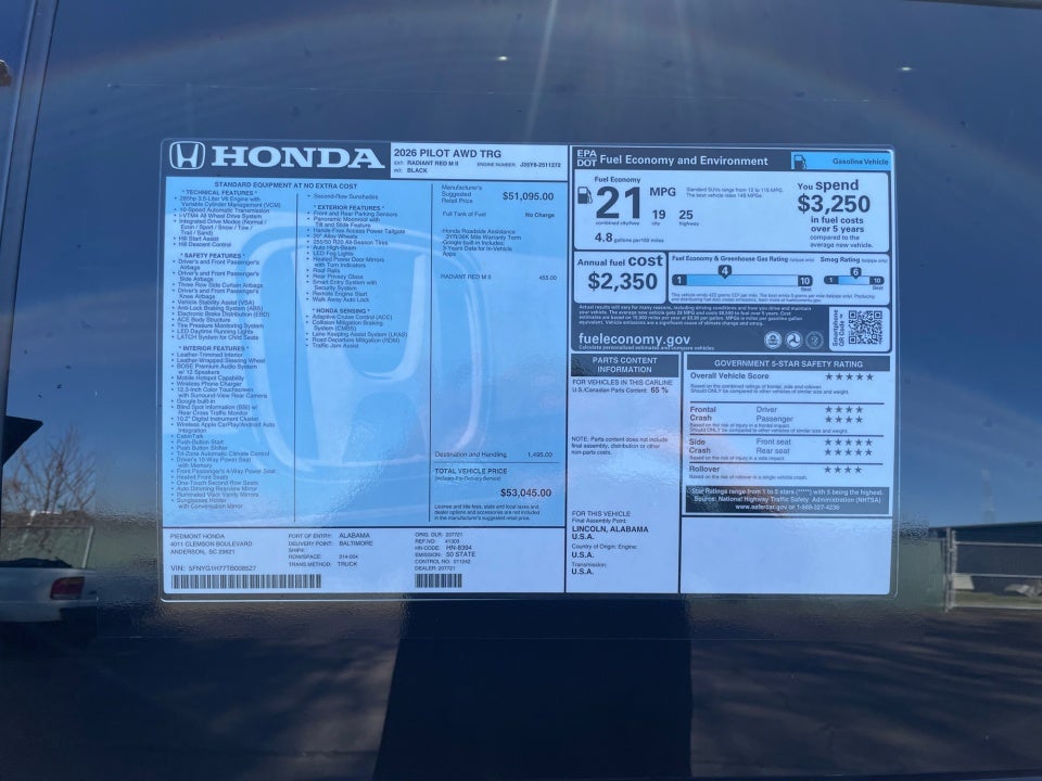 2026 Honda Pilot Touring