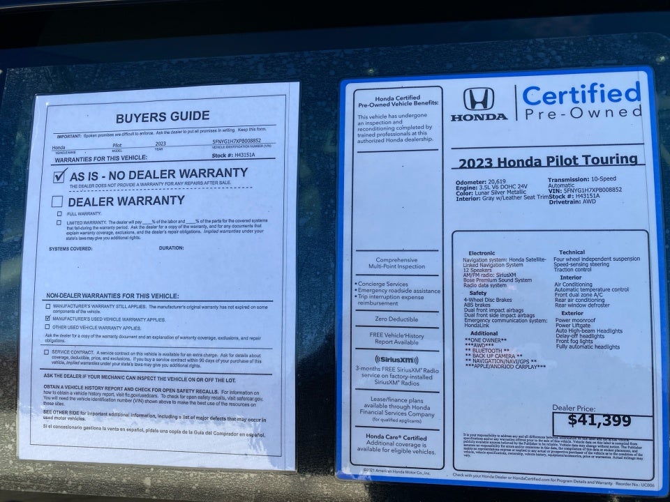 2023 Honda Pilot AWD Touring