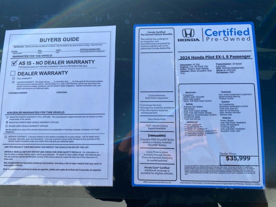 2024 Honda Pilot EX-L 8 Passenger