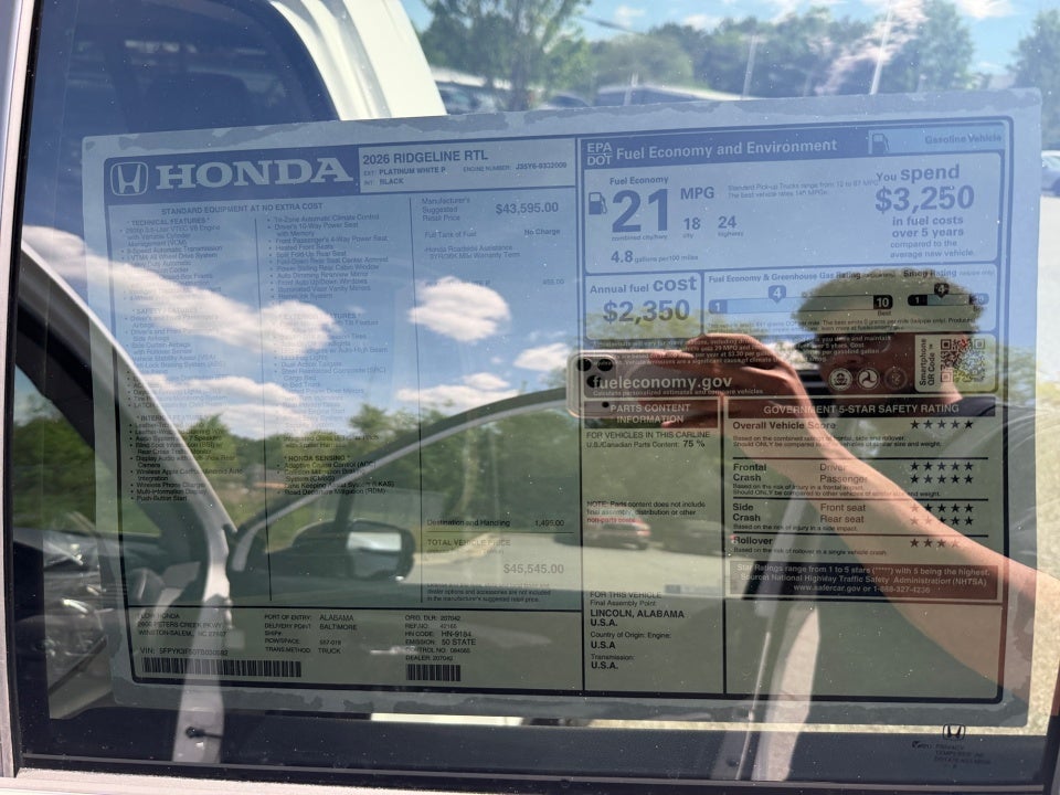 2026 Honda Ridgeline RTL