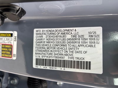 2026 Honda Ridgeline RTL