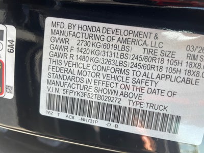 2026 Honda Ridgeline RTL