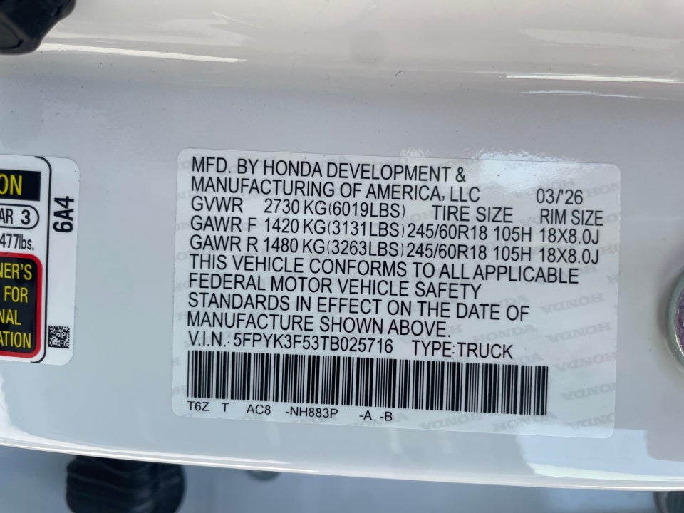 2026 Honda Ridgeline RTL