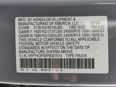 2023 Honda Ridgeline RTL