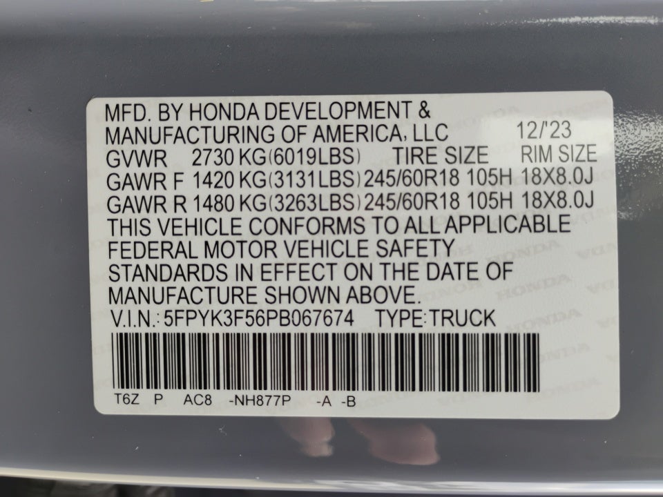 2023 Honda Ridgeline RTL