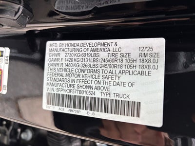 2026 Honda Ridgeline RTL