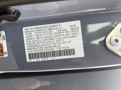 2026 Honda Ridgeline RTL