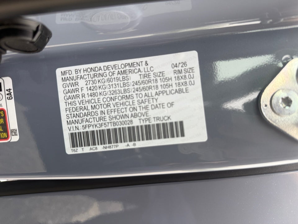 2026 Honda Ridgeline RTL