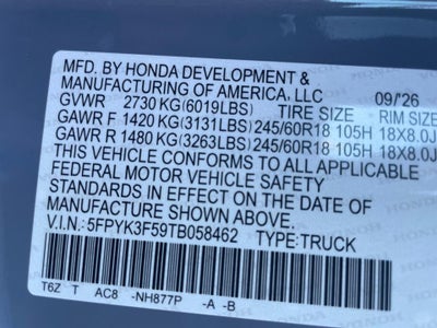 2026 Honda Ridgeline RTL