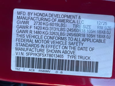 2026 Honda Ridgeline RTL